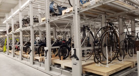 Assorted bicycles stored on ActivRAC system.