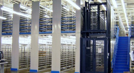 A vast warehouse with multiple shelves and stairs, mezzanine with type 1 shelving.