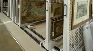 Art print display racks for Vancouver BC museum