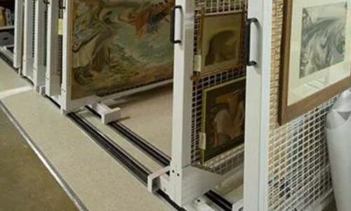 Art print display racks for Vancouver BC museum