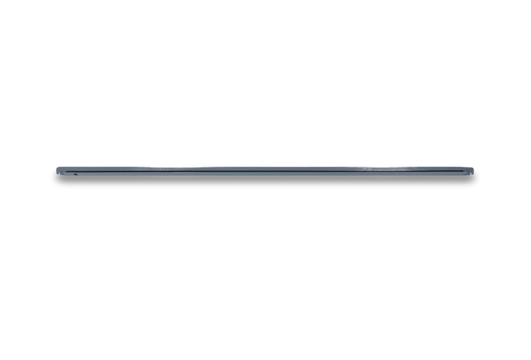 A single, metallic wedge anchor with a threaded shaft, washer, and nut is horizontally centered against a white background.