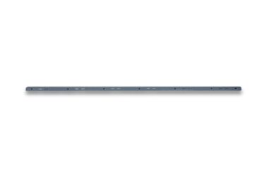 EZRect-Type-1-Post A thin, dark gray E-Z-Rect Type 1 post with evenly spaced horizontal slots is horizontally centered on a white background.